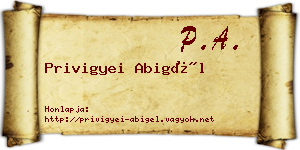 Privigyei Abigél névjegykártya